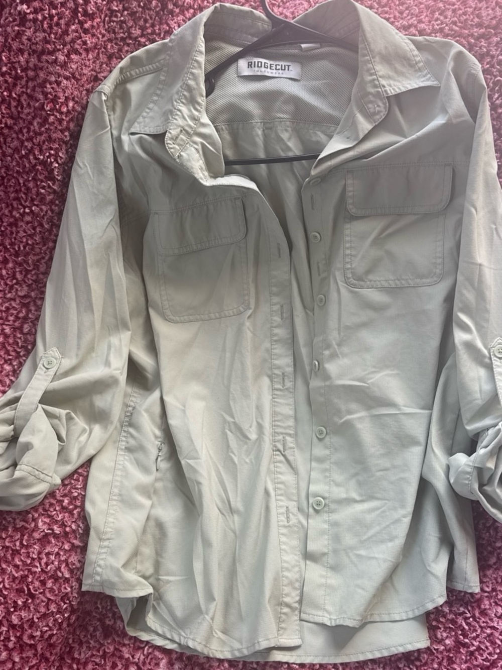 Ridgecut Women's Button-Down Shirt in Olive Green